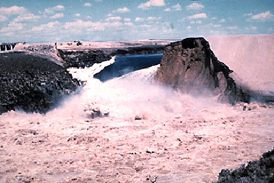 Failure of Teton Dam, Idaho, on June 5, 1976.