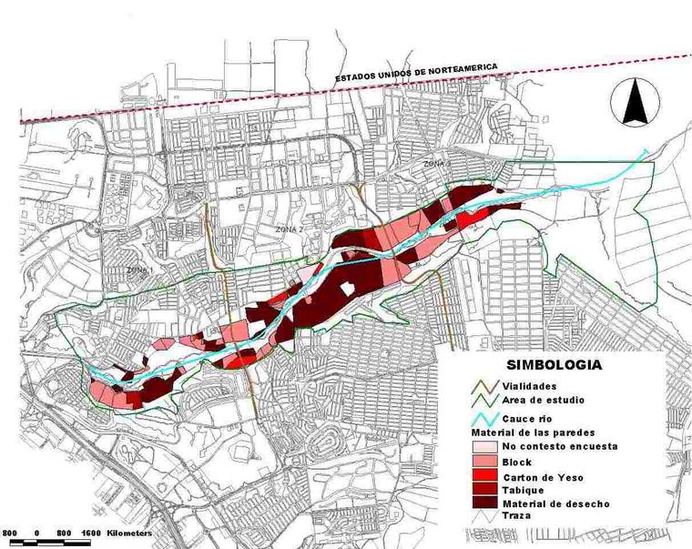 Calidad de la vivienda segn el material de la paredes.