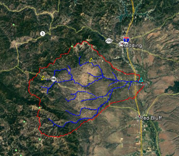 Aerial view of Cottonwood Creek basin.