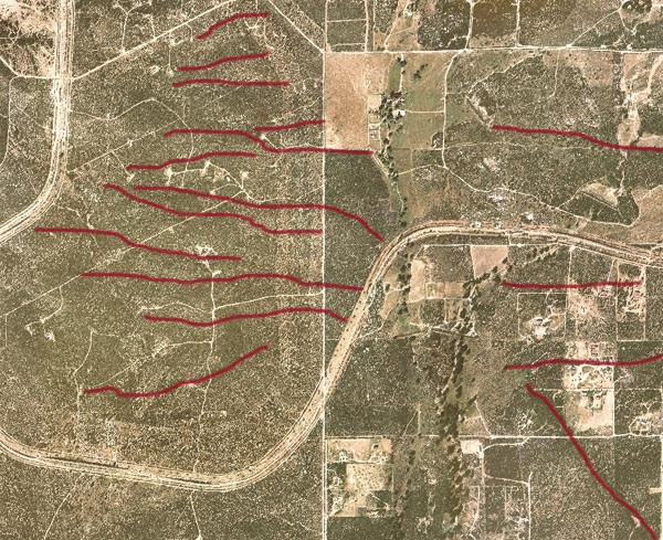 Major photogeologic lineaments in the vicinity<br>of the Campo landfill site