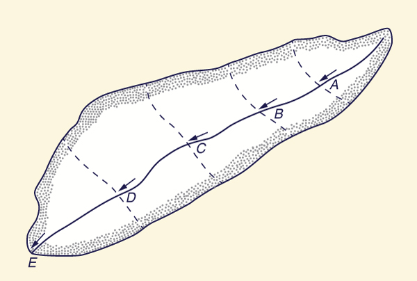 Catchment subdivision in modified rational method.