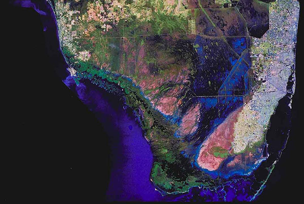 Satellite view of South Florida.