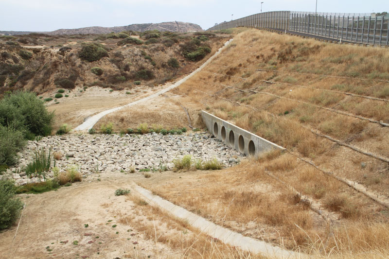 
Culvert at Yoghurt Canyon, U.S. Mexico border, Imperial Beach, California.