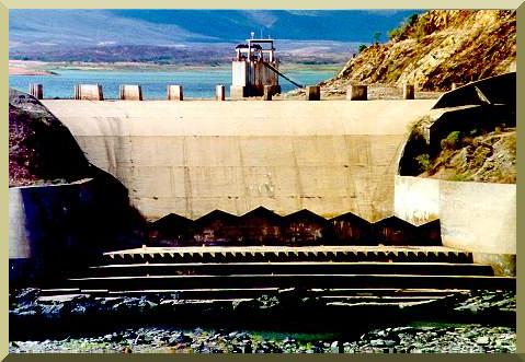 Spillway at Oros dam and reservoir, Ceara, Brazil