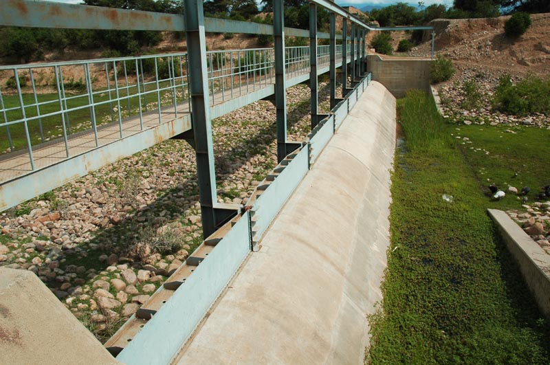 Emergency spillway at Tinajones reservoir, Lambayeque, Peru