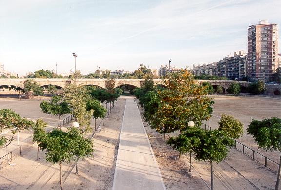 The Turia river in Valencia, Spain, designed for recreation.