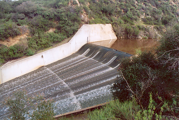 Spillway of Turner Dam, San Diego County, California, on February 24, 2005.