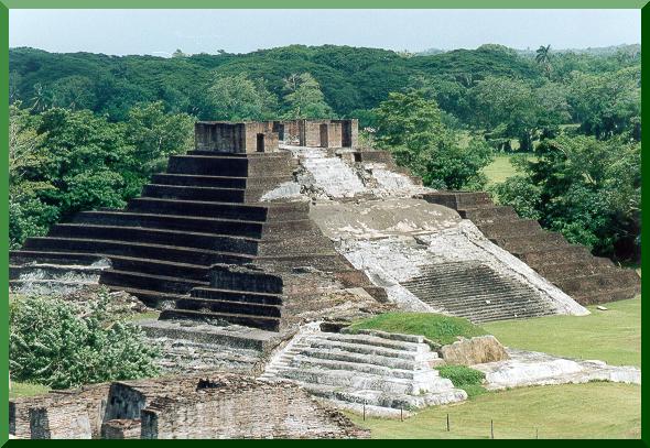 Main pyramid at Comalcalco, Tabasco, Mexico. 