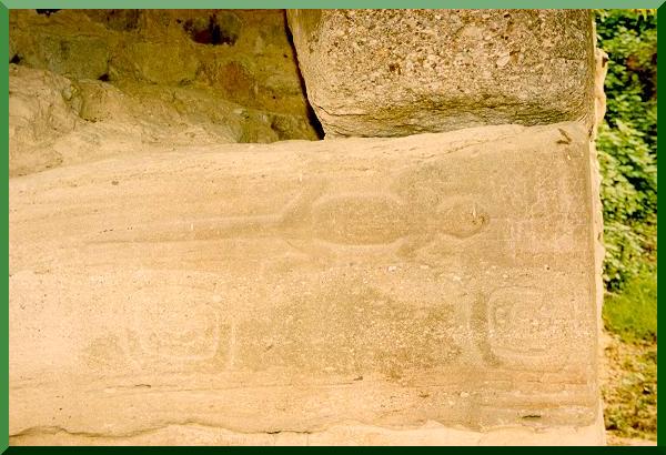 Detail of petroglyph at Huamelulpam