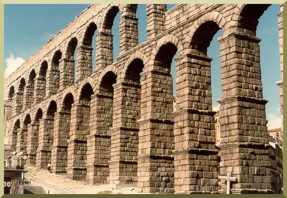 Roman acueduct in Segovia, Spain.